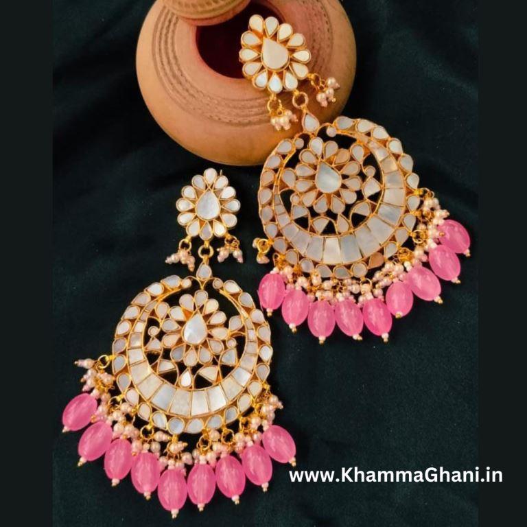 Beautiful-Pink-Kundan-Earrings
